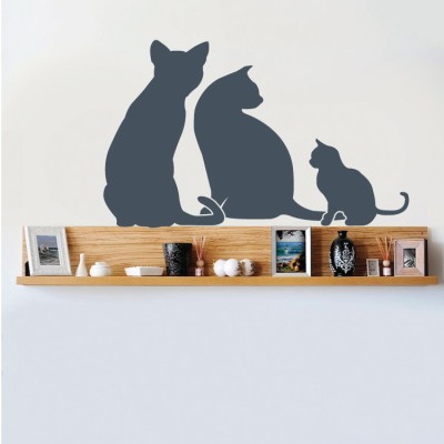 Γάτες, Ζώα, Αυτοκόλλητα τοίχου, 75 x 46 εκ.