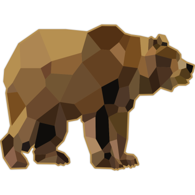 Αρκούδα, Ζώα, Αυτοκόλλητα τοίχου, 50 x 37 εκ. (54613)