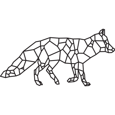 Γεωμετρική Αλεπού, Ζώα, Αυτοκόλλητα τοίχου, 70 x 35 εκ. (54620)