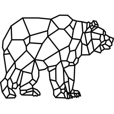 Γεωμετρική Αρκούδα, Ζώα, Αυτοκόλλητα τοίχου, 50 x 37 εκ. (54619)
