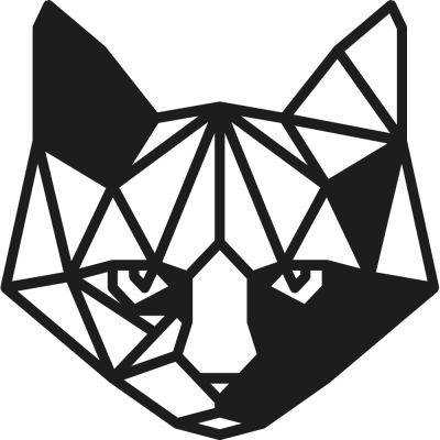 Γεωμετρική Γάτα, Ζώα, Αυτοκόλλητα τοίχου, 45 x 45 εκ. (54632)