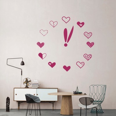 Διακόσμηση παιδικού δωματίου House Art - ΣΗΜΑΝΤΙΚΟ: Σε περίπτωση διαφοράς τιμής από το κατάστημα ισχύει παντα και μόνο η τιμή του καταστήματος Καρδούλες Ρολόι, Διάφορα, Αυτοκόλλητα τοίχου, 58 x 56 ε