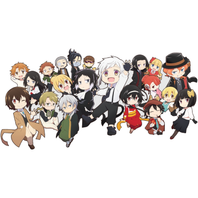 Houseart Chibi Art of Bungo Stray Dogs, Anime, Αυτοκόλλητα τοίχου, 70 x 36 εκ.