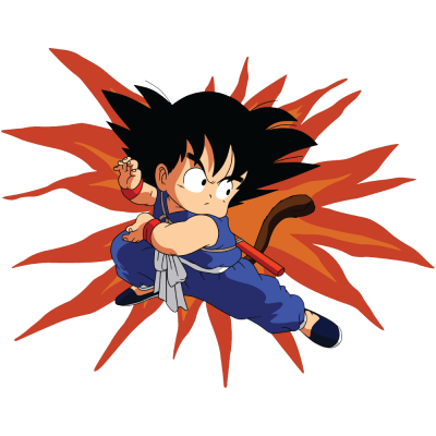 Kid Goku in blue – Dragon Ball Anime Αυτοκόλλητα τοίχου 50 x 39 εκ. (48343)