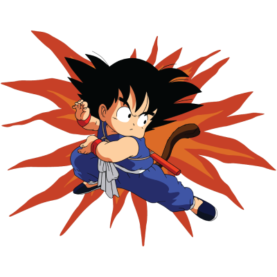 Kid Goku in blue – Dragon Ball, Anime, Αυτοκόλλητα τοίχου, 50 x 39 εκ.