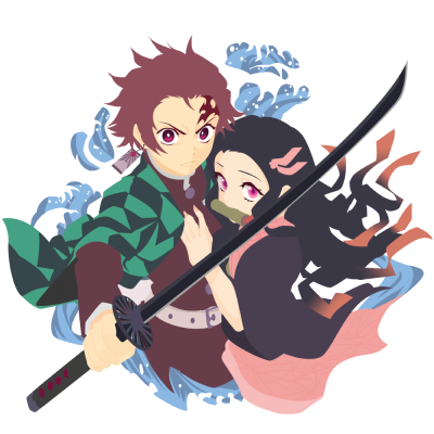 Houseart - ΣΗΜΑΝΤΙΚΟ: Σε περίπτωση διαφοράς τιμής από το κατάστημα ισχύει παντα και μόνο η τιμή του καταστήματος Tanjirou and Nezuko - Demon Slayer, Anime, Αυτοκόλλητα