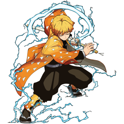 Zenitsu Agatsuma fighting – Demon Slayer, Anime, Αυτοκόλλητα τοίχου, 50 x 56 εκ.