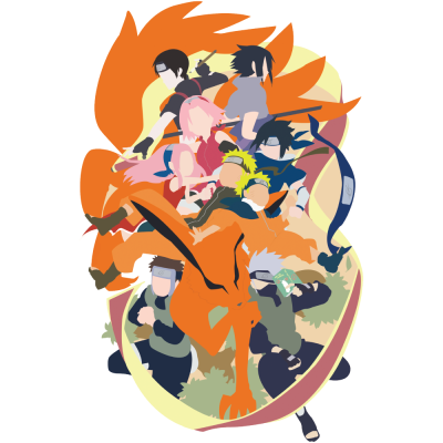Minimal group art – Naruto, Anime, Αυτοκόλλητα τοίχου, 45 x 70 εκ.