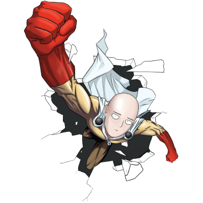 Houseart Saitama breaks the wall - One Punch Man, Anime, Αυτοκόλλητα τοίχου, 30 x 50 εκ.