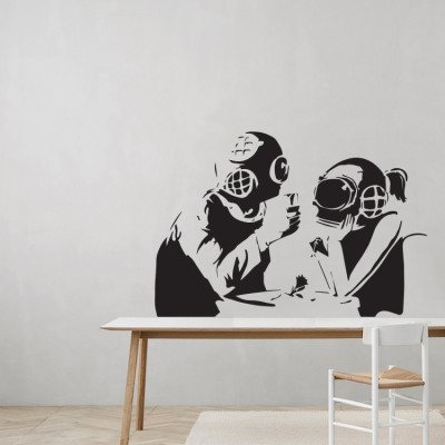 Diver couple, Banksy, Αυτοκόλλητα τοίχου, 90 x 61 εκ.