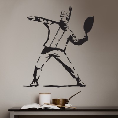 Houseart Pan thrower, Banksy, Αυτοκόλλητα τοίχου, 80 x 95 εκ.