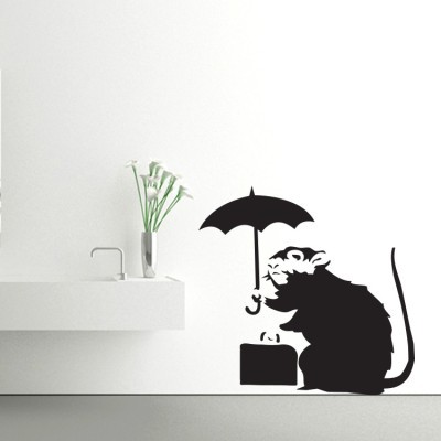 Umbrella rat Banksy Αυτοκόλλητα τοίχου 78 x 80 cm (13260)