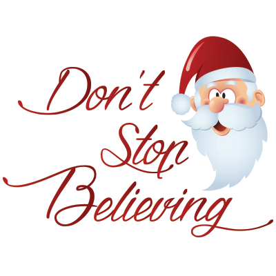 Houseart Don\'t stop believing..., Χριστουγεννιάτικα, Αυτοκόλλητα βιτρίνας, 80 x 59 εκ.