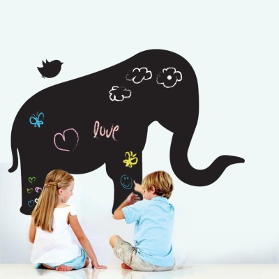 Houseart Ελέφαντας με πουλάκι, Μαυροπίνακες, Αυτοκόλλητα τοίχου, 95 x 66 εκ.