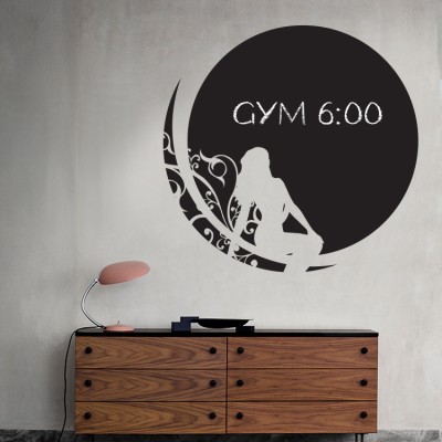 Γυναίκα gym, Μαυροπίνακες, Αυτοκόλλητα τοίχου, 65 x 63 εκ.