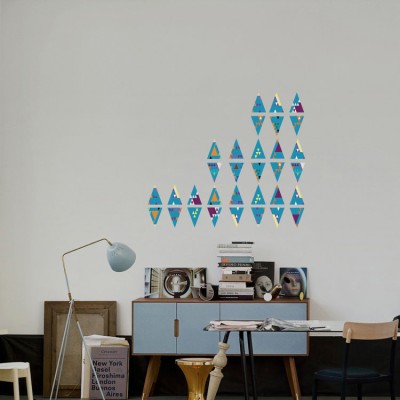 Houseart Χρωματιστά Τρίγωνα, Διάφορα, Mini Pack αυτοκόλλητα, 100x100 cm