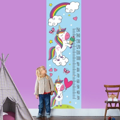 Μονόκερος με ουράνιο τόξο, Αναστημόμετρα, Αυτοκόλλητα τοίχου, 60x200cm