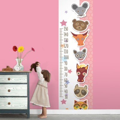 Διακόσμηση παιδικού δωματίου House Art - ΣΗΜΑΝΤΙΚΟ: Σε περίπτωση διαφοράς τιμής από το κατάστημα ισχύει παντα και μόνο η τιμή του καταστήματος Animals, Αναστημόμετρα, Αυτοκόλλητα τοίχου, 60x200cm