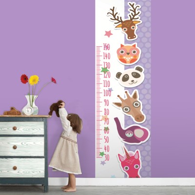 Houseart - ΣΗΜΑΝΤΙΚΟ: Σε περίπτωση διαφοράς τιμής από το κατάστημα ισχύει παντα και μόνο η τιμή του καταστήματος Άγρια ζωάκια, Αναστημόμετρα, Αυτοκόλλητα τοίχου, 60x200