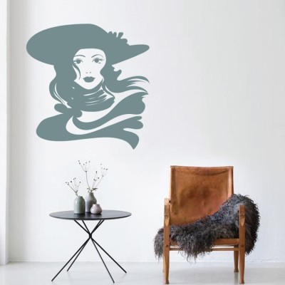 Γυναίκα με καπέλο, Φιγούρες, Αυτοκόλλητα τοίχου, 50 x 86 εκ.