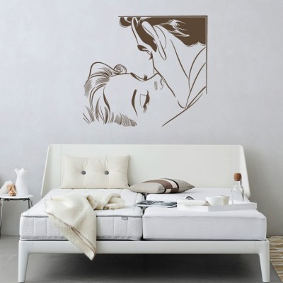 Ζευγάρι φιλιέται, Φιγούρες, Αυτοκόλλητα τοίχου, 70 x 62 εκ.