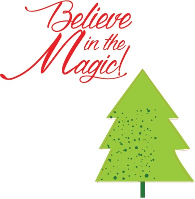 Believe in the Magic Χριστουγεννιάτικα Αυτοκόλλητα βιτρίνας 62 x 70 cm (13317)