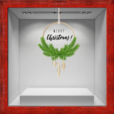 Merry Christmas! Χριστουγεννιάτικα Αυτοκόλλητα βιτρίνας 83 x 50 cm (36719)