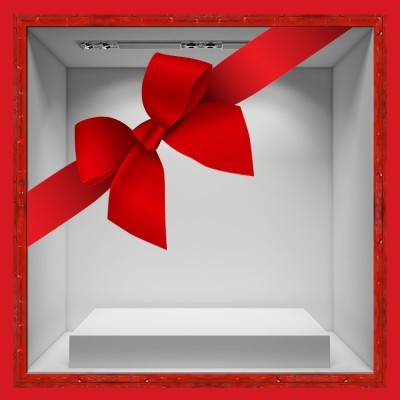 Christmas Bow, Χριστουγεννιάτικα, Αυτοκόλλητα βιτρίνας,