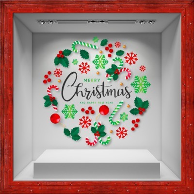 Χριστουγεννιάτικα Στολίδια Χριστουγεννιάτικα Αυτοκόλλητα βιτρίνας 50 x 50 cm (36731)