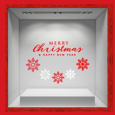 Christmas Snowflakes Χριστουγεννιάτικα Αυτοκόλλητα βιτρίνας 59 x 80 cm (36745)