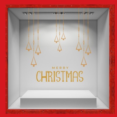 Christmas Bells Χριστουγεννιάτικα Αυτοκόλλητα βιτρίνας 56 x 50 cm (36756)
