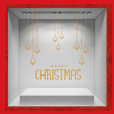 Houseart Christmas Hanging Bells, Χριστουγεννιάτικα, Αυτοκόλλητα βιτρίνας, 50 x 56 εκ.