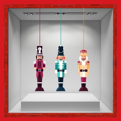 Nutcracker Christmas Decoration, Χριστουγεννιάτικα, Αυτοκόλλητα βιτρίνας, 50 x 60 εκ.