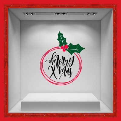 Houseart - ΣΗΜΑΝΤΙΚΟ: Σε περίπτωση διαφοράς τιμής από το κατάστημα ισχύει παντα και μόνο η τιμή του καταστήματος Xmas Mistletoe, Χριστουγεννιάτικα, Αυτοκόλλητα βιτρίνας