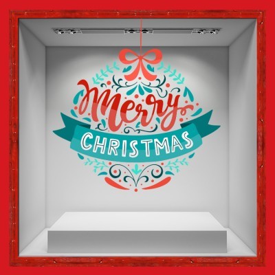 Merry X-Mas Χριστουγεννιάτικα Αυτοκόλλητα βιτρίνας 50 x 50 cm (36765)