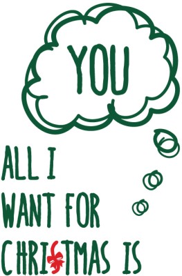 Houseart All i want..., Χριστουγεννιάτικα, Αυτοκόλλητα βιτρίνας, 60 x 92 εκ.