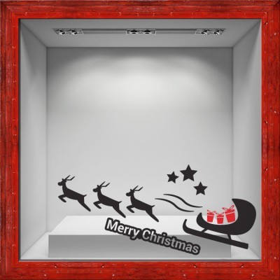 Έλκηθρο μαύρο-κόκκινο, Χριστουγεννιάτικα, Αυτοκόλλητα β