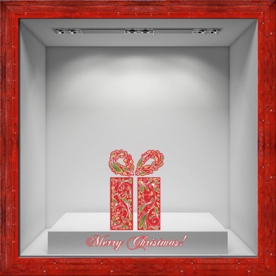 Δώρο, Χριστουγεννιάτικα, Αυτοκόλλητα βιτρίνας, 80 x 80 