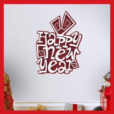 Houseart Happy New Year, Χριστουγεννιάτικα, Αυτοκόλλητα βιτρίνας, 50 x 67 εκ.