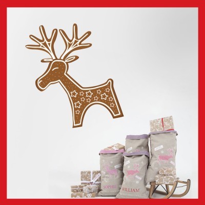 Houseart Ελαφάκι, Χριστουγεννιάτικα, Αυτοκόλλητα βιτρίνας, 30 x 25 εκ.