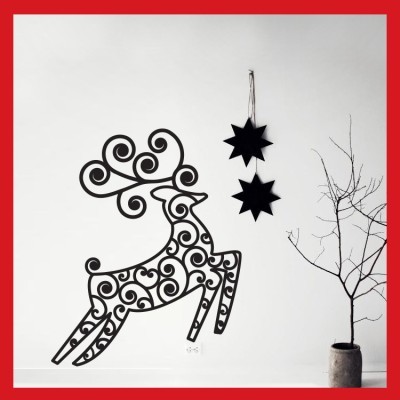 Houseart Πηδηχτό Ελαφάκι, Χριστουγεννιάτικα, Αυτοκόλλητα βιτρίνας, 58 x 72 εκ.