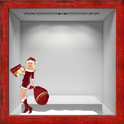 Houseart Αγιοβασιλίνα, Χριστουγεννιάτικα, Αυτοκόλλητα βιτρίνας, 75 x 49 εκ.