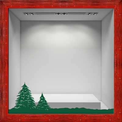 Έλατα Χριστουγεννιάτικα Αυτοκόλλητα βιτρίνας 27 x 90 cm (6286)