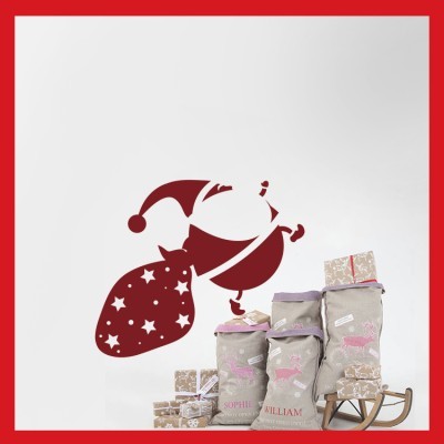 Διακόσμηση παιδικού δωματίου House Art - ΣΗΜΑΝΤΙΚΟ: Σε περίπτωση διαφοράς τιμής από το κατάστημα ισχύει παντα και μόνο η τιμή του καταστήματος Άγιος Βασίλης με σάκο, Χριστουγεννιάτικα, Αυτοκόλλητα β