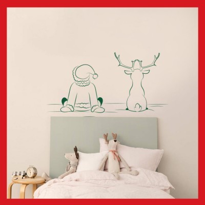 Houseart - ΣΗΜΑΝΤΙΚΟ: Σε περίπτωση διαφοράς τιμής από το κατάστημα ισχύει παντα και μόνο η τιμή του καταστήματος Τάρανδος με παιδί, Χριστουγεννιάτικα, Αυτοκόλλητα βιτρί