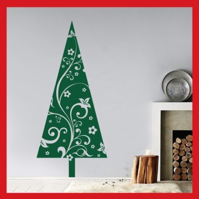 Χριστουγεννιάτικο Δέντρο τρίγωνο Χριστουγεννιάτικα Αυτοκόλλητα βιτρίνας 59 x 26 cm (6617)