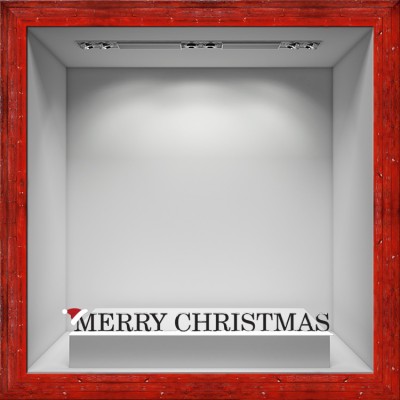Houseart Merry Christmas Σκούφος, Χριστουγεννιάτικα, Αυτοκόλλητα βιτρίνας, 150 x 15 εκ.