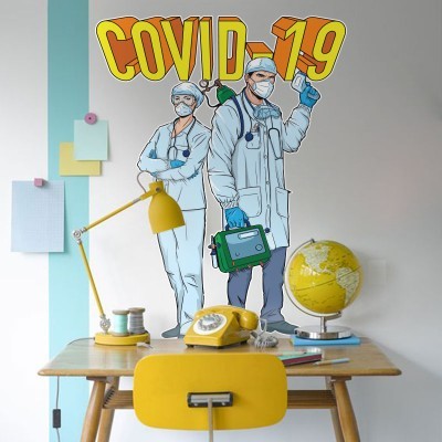 Γιατροί ήρωες Κόμικς Αυτοκόλλητα τοίχου 100 x 75 cm (39850)