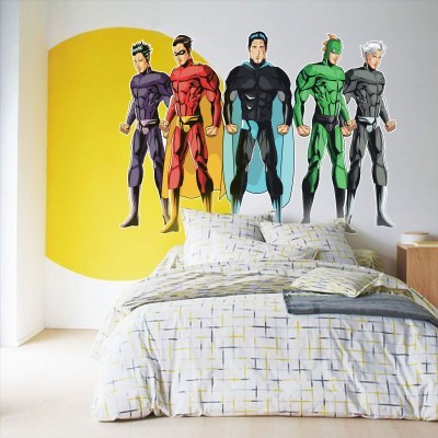 Ομάδα σούπερ ήρωες, Κόμικς, Αυτοκόλλητα τοίχου, 100 x 75 εκ. (39851)