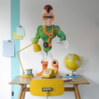 Πράσινος σούπερ ήρωας, Κόμικς, Αυτοκόλλητα τοίχου, 60 x 120 εκ.